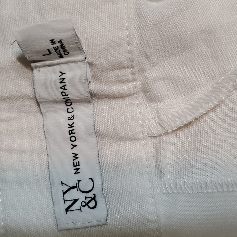 New York & Company cream colored linen blend ladies pants - Picture 4 of 4
